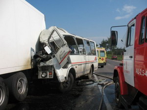 Серьезная авария с пассажирским автобусом произошла сегодня в Дзержинске