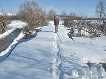 В Гагинском районе из-за подъема реки Пьяна затопило низководный мост на село Соболево