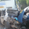 Пассажирский автобус, два грузовика и две иномарки столкнулись в Богородском районе