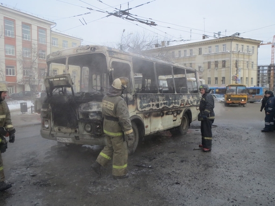 В центре Нижнего Новгорода сегодня горела маршрутка