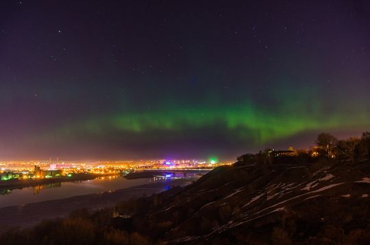 Этой ночью нижегородцы наблюдали редкое природное явление - северное или полярное сияние