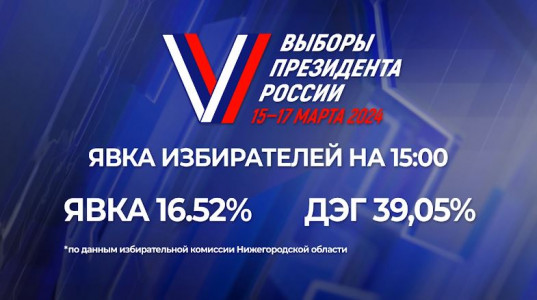 В Нижегородской области по состоянию на 15.00 общая явка на выборах составляет более 16,5%